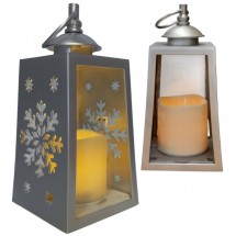 Lucerna LED stříbrná